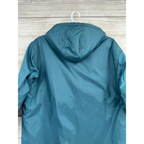 Urban Outfitters Sherpa Lined Long Parka Jacket Men's Small Green Hooded - Picture 4 of 12